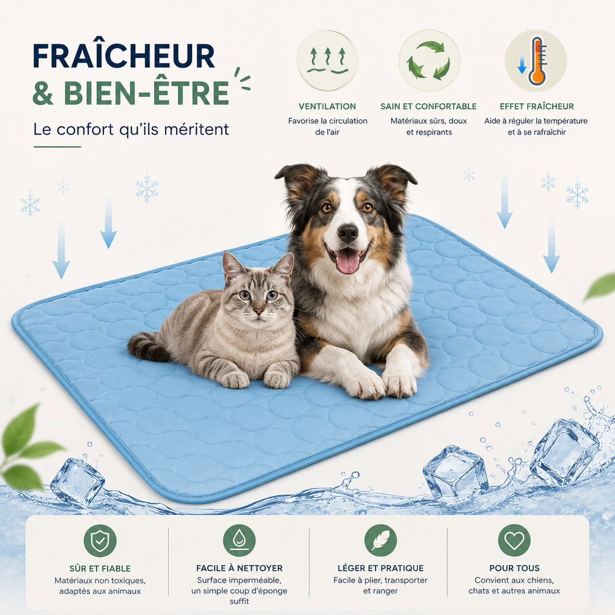 Tapis Rafraîchissant pour Chien — Été, Toutes Tailles