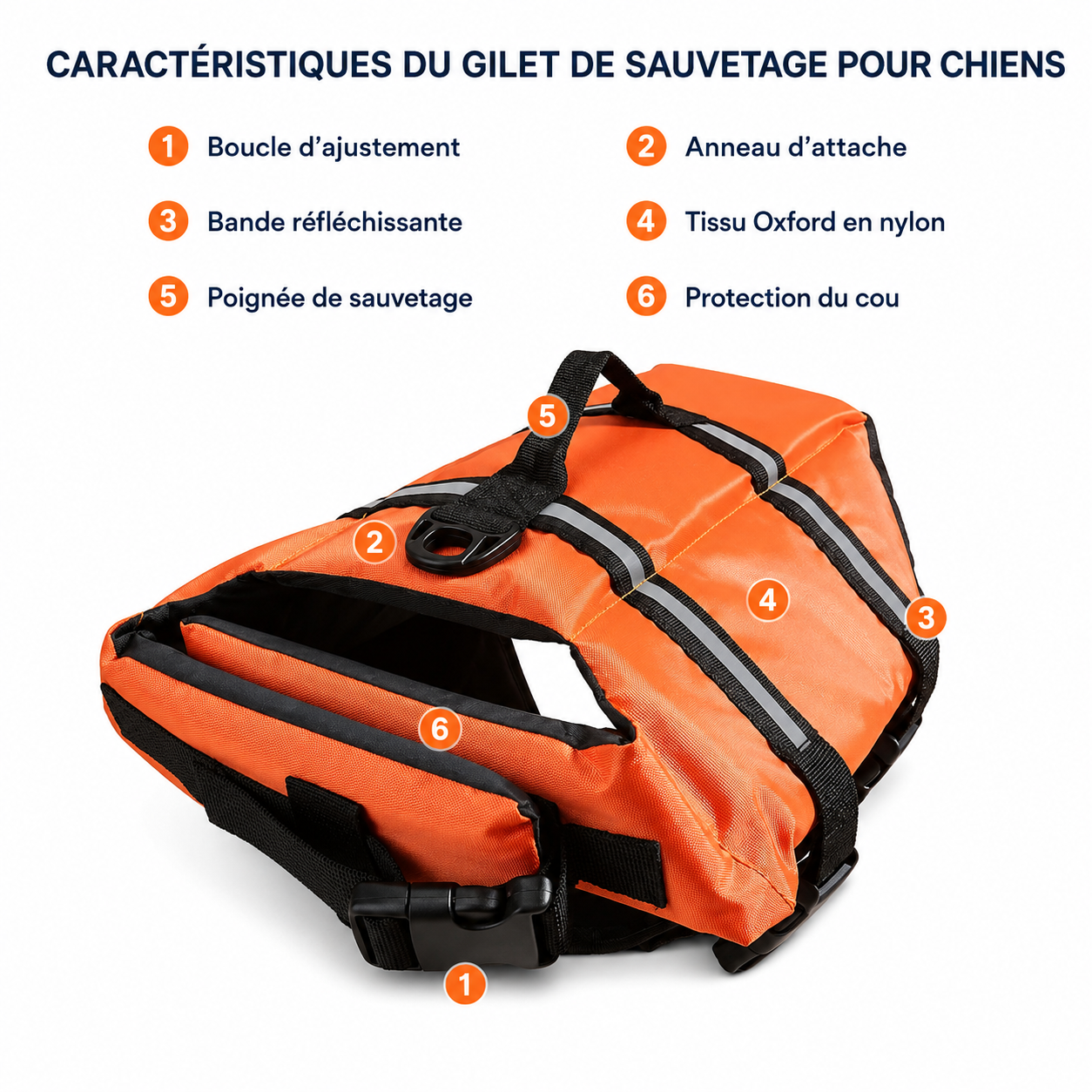 Gilet de Sauvetage pour Chien — Réfléchissant & Ajustable