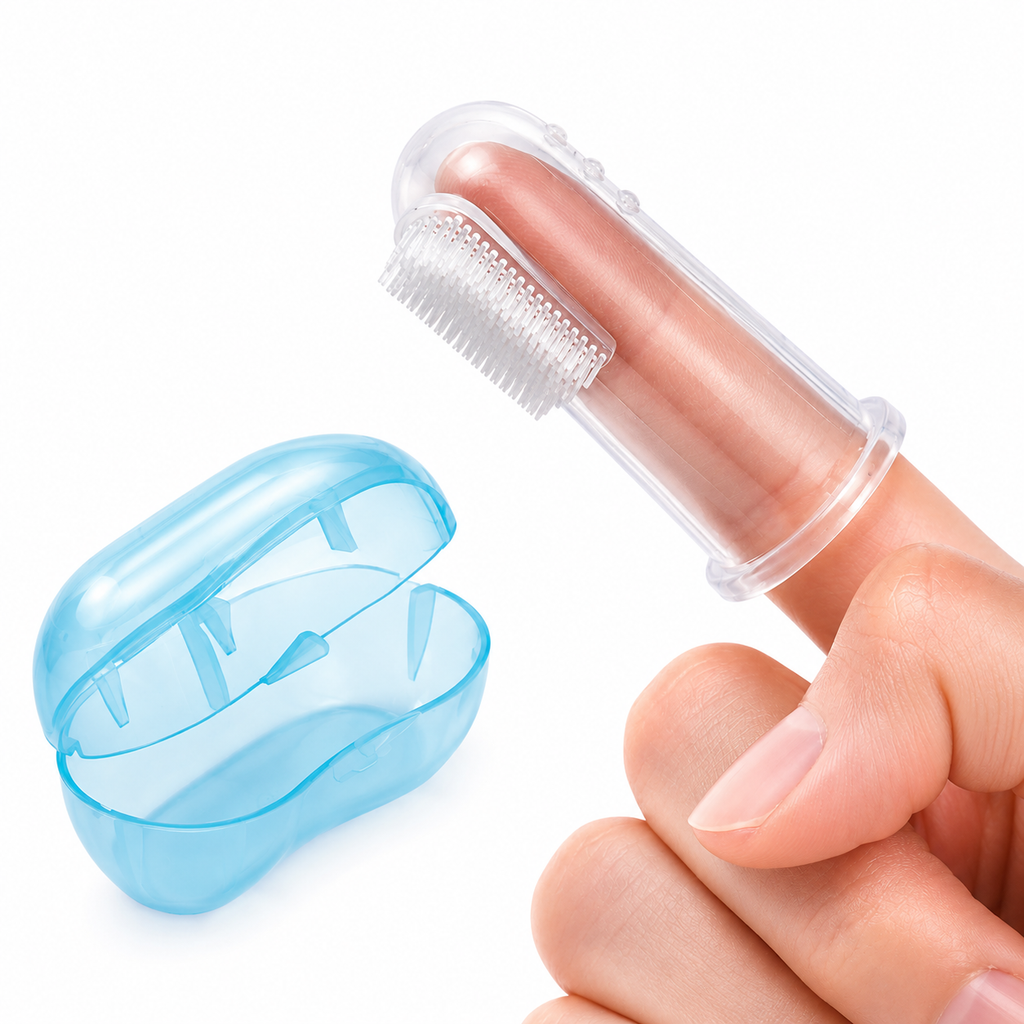 Brosse à Dents Doigt en Silicone pour Chien et Chat — Haleine Fraîche & Dents Saines