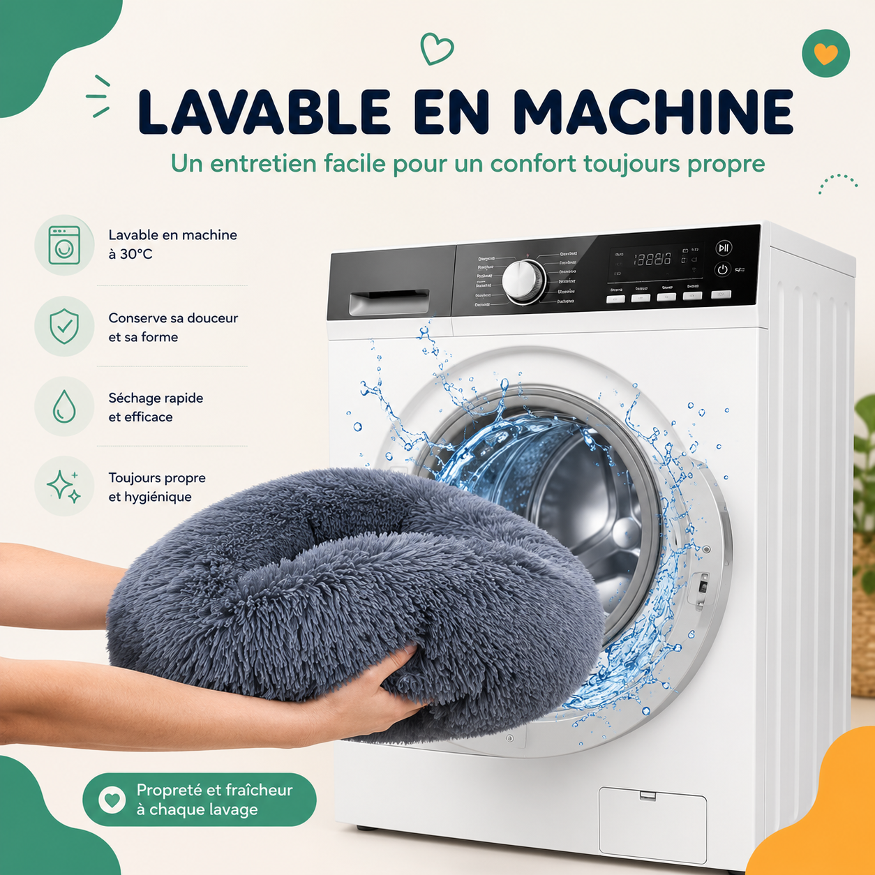 Corbeille Ronde Ultra-Douce pour Chien et Chat — Chaleur & Confort (40 à 90 cm)