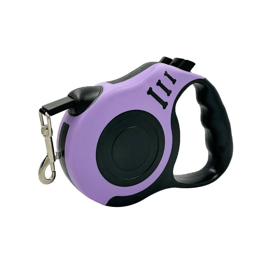 Laisse Rétractable pour Chien et Chat — 3 m ou 5 m, Nylon Résistant