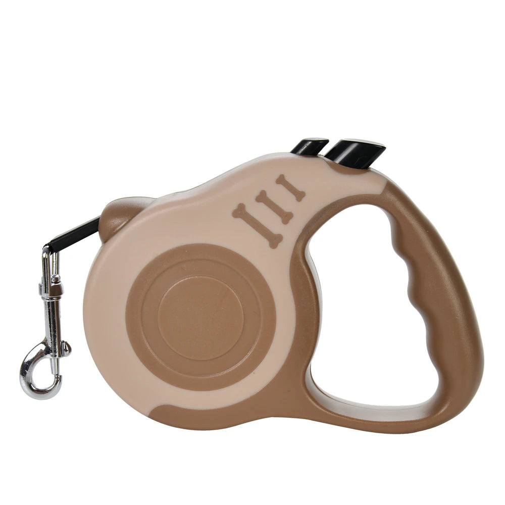 Laisse Rétractable pour Chien et Chat — 3 m ou 5 m, Nylon Résistant