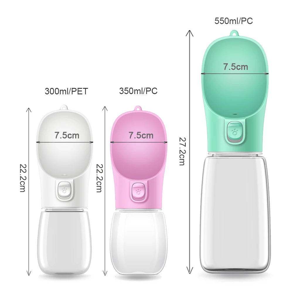 Gourde Portable pour Chien et Chat — Anti-Fuite avec Abreuvoir Intégré (300 à 550 ml)