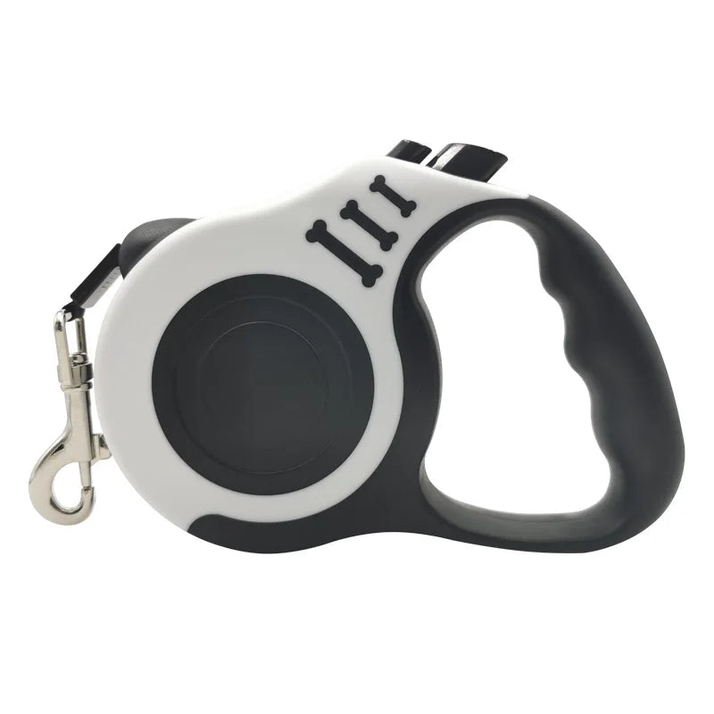 Laisse Rétractable pour Chien et Chat — 3 m ou 5 m, Nylon Résistant